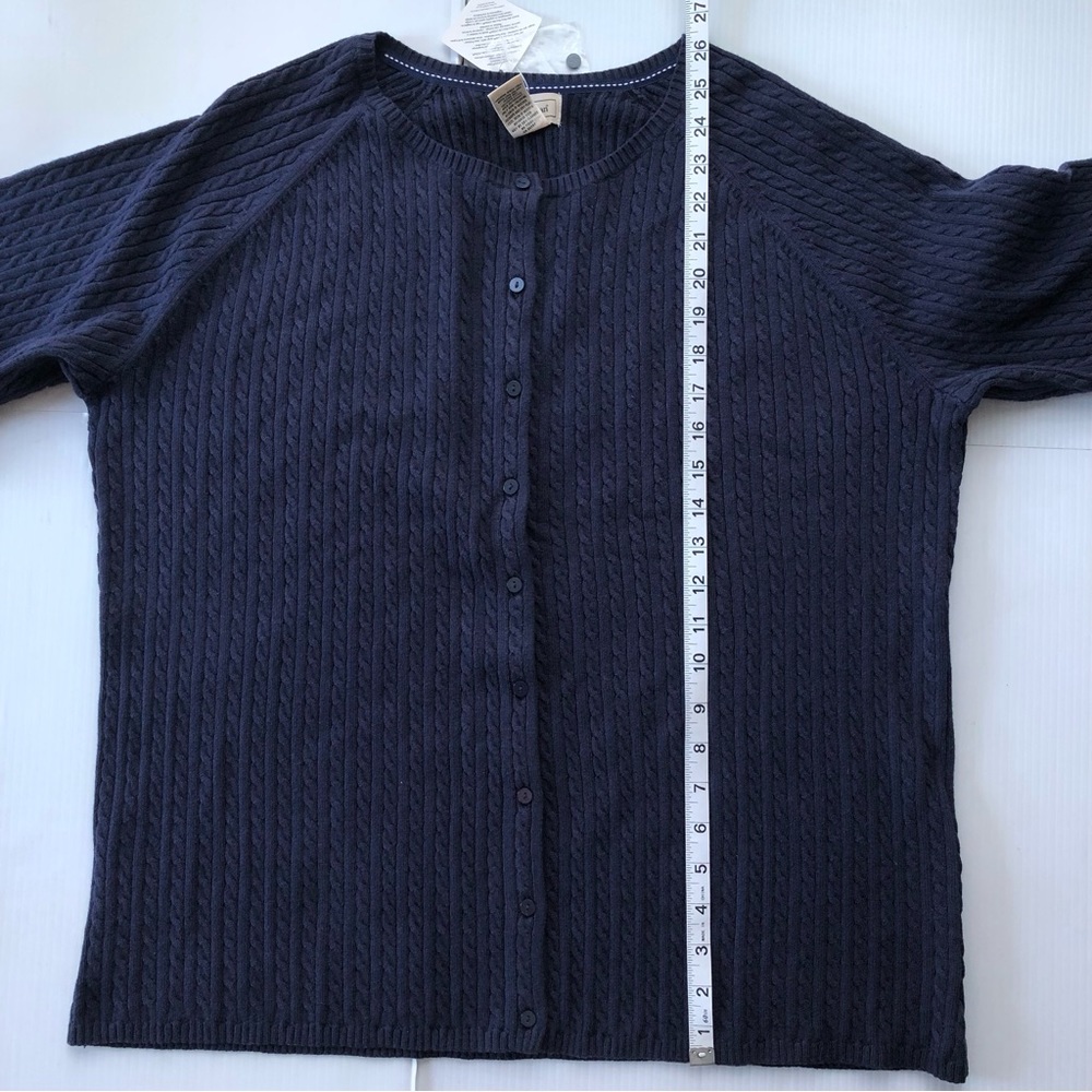 NWT L.L Bean Plus Size Women’s Button Front Knit Cardigan Sweater, Navy Size 2X - Picture 15 of 16